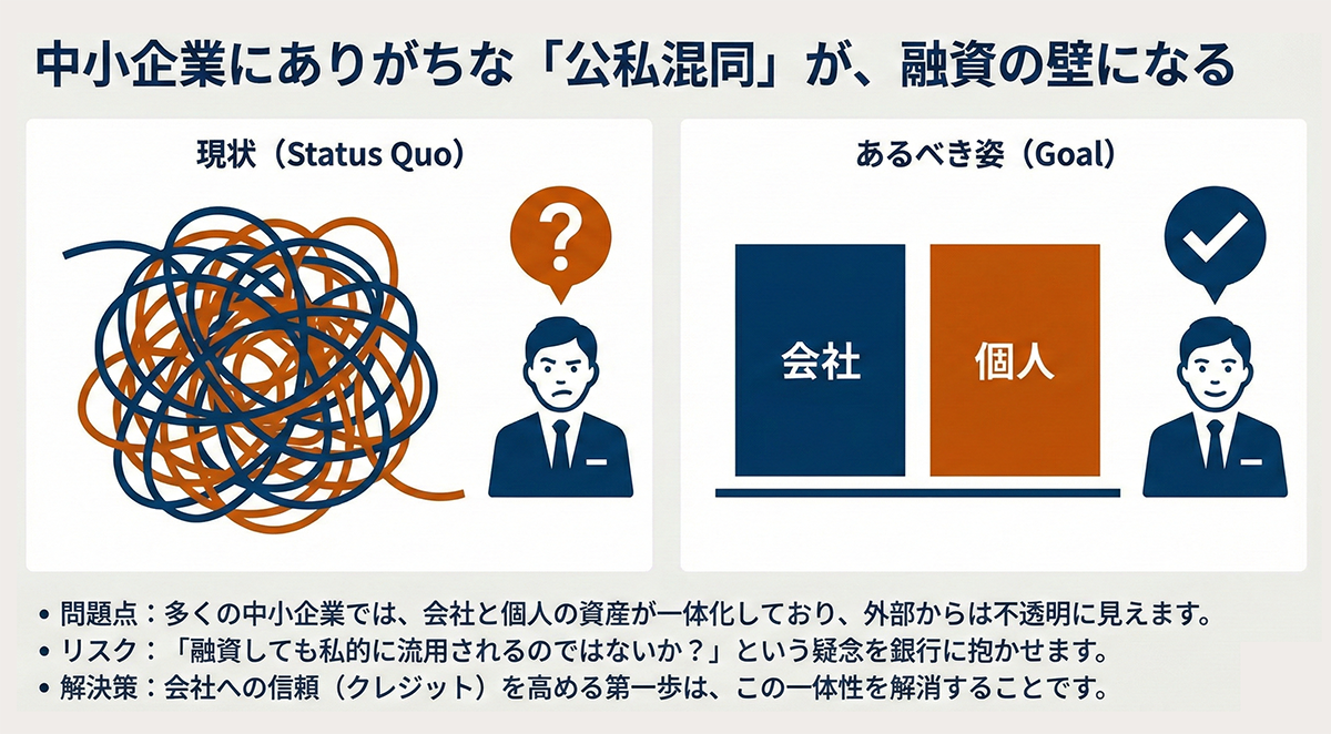 中小企業にありがちな「公私混同」が、融資の壁になる