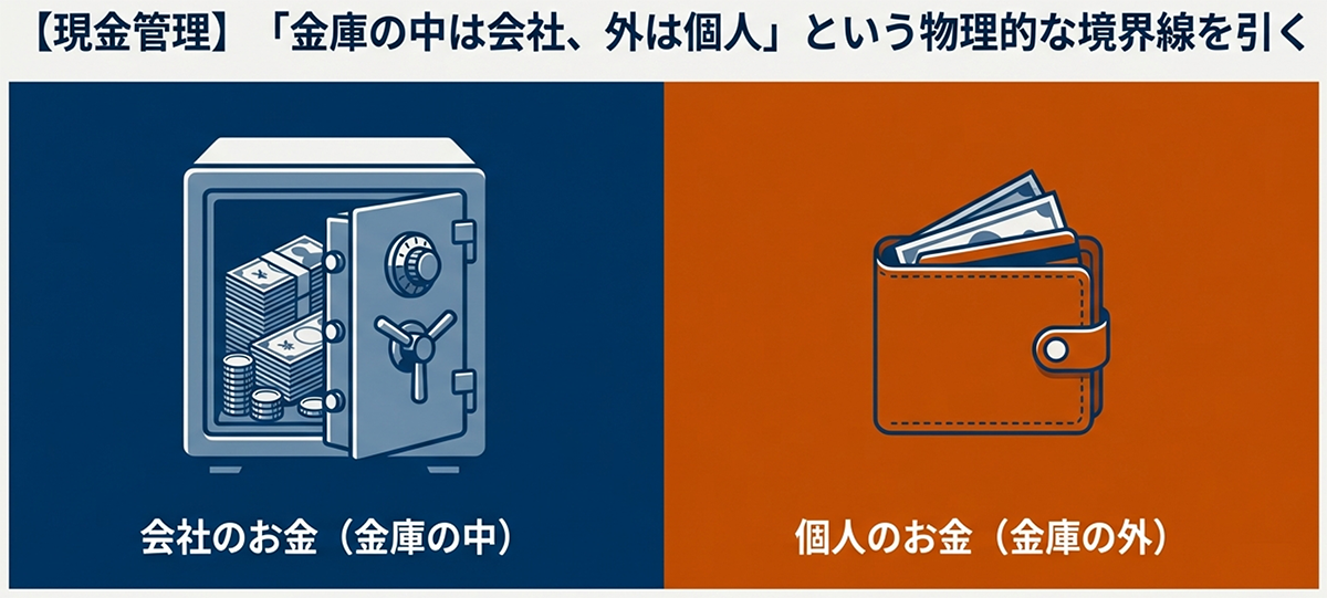 【現金管理】「金庫の中は会社、外は個人」という物理的な境界線を引く