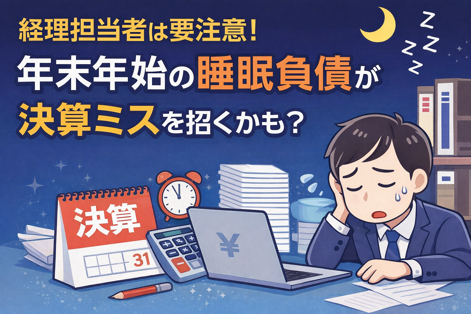 年末年始の睡眠負債が決算ミスを招くかも？